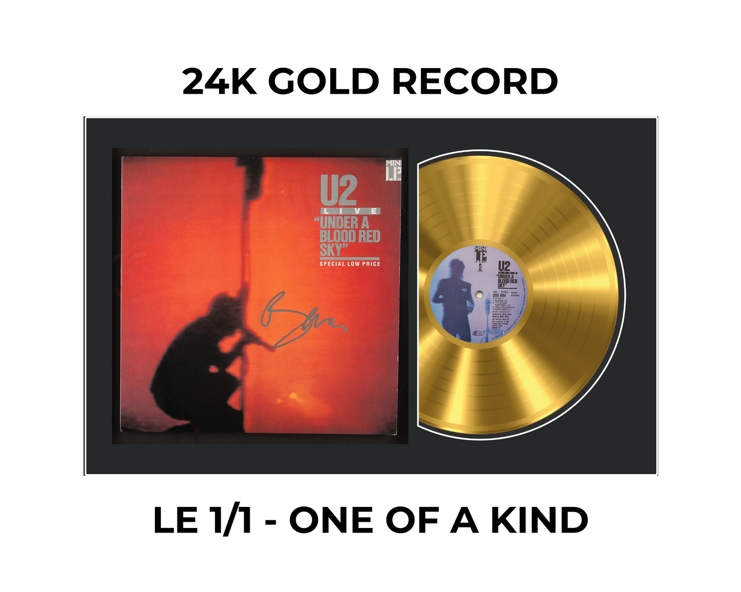 U2 Live: Under a Blood Red Sky - Signed 24 Karat Gold Record